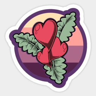 Hearts Flower Vintage Sticker